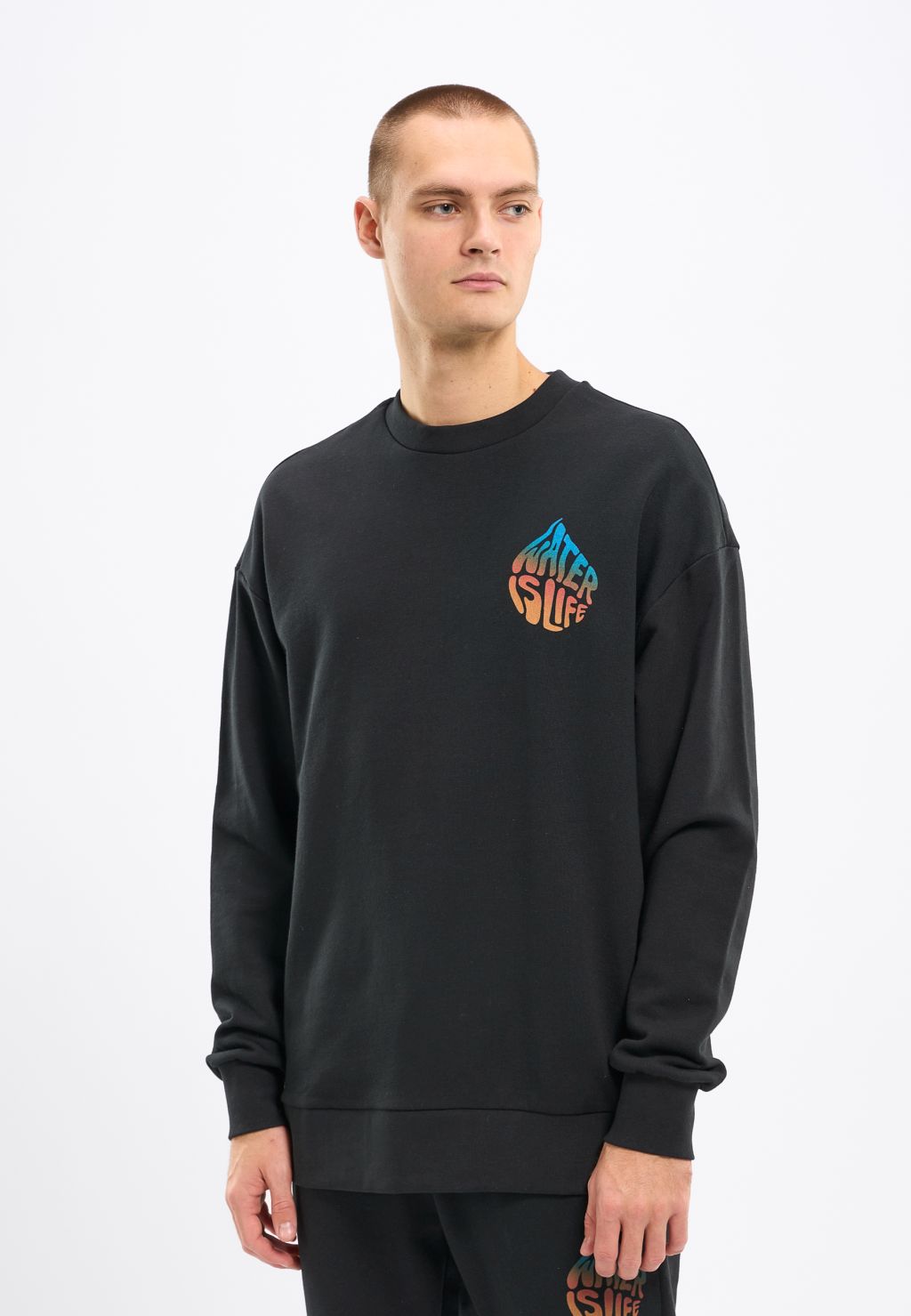 Wateraid - Water Is Life - Crew Neck With Chest And Back Print