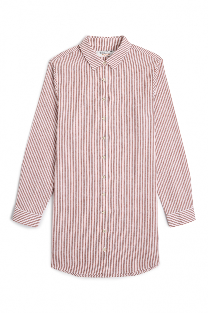 Nicolette Shirt Dress Linen/Organic Cotton Brick L