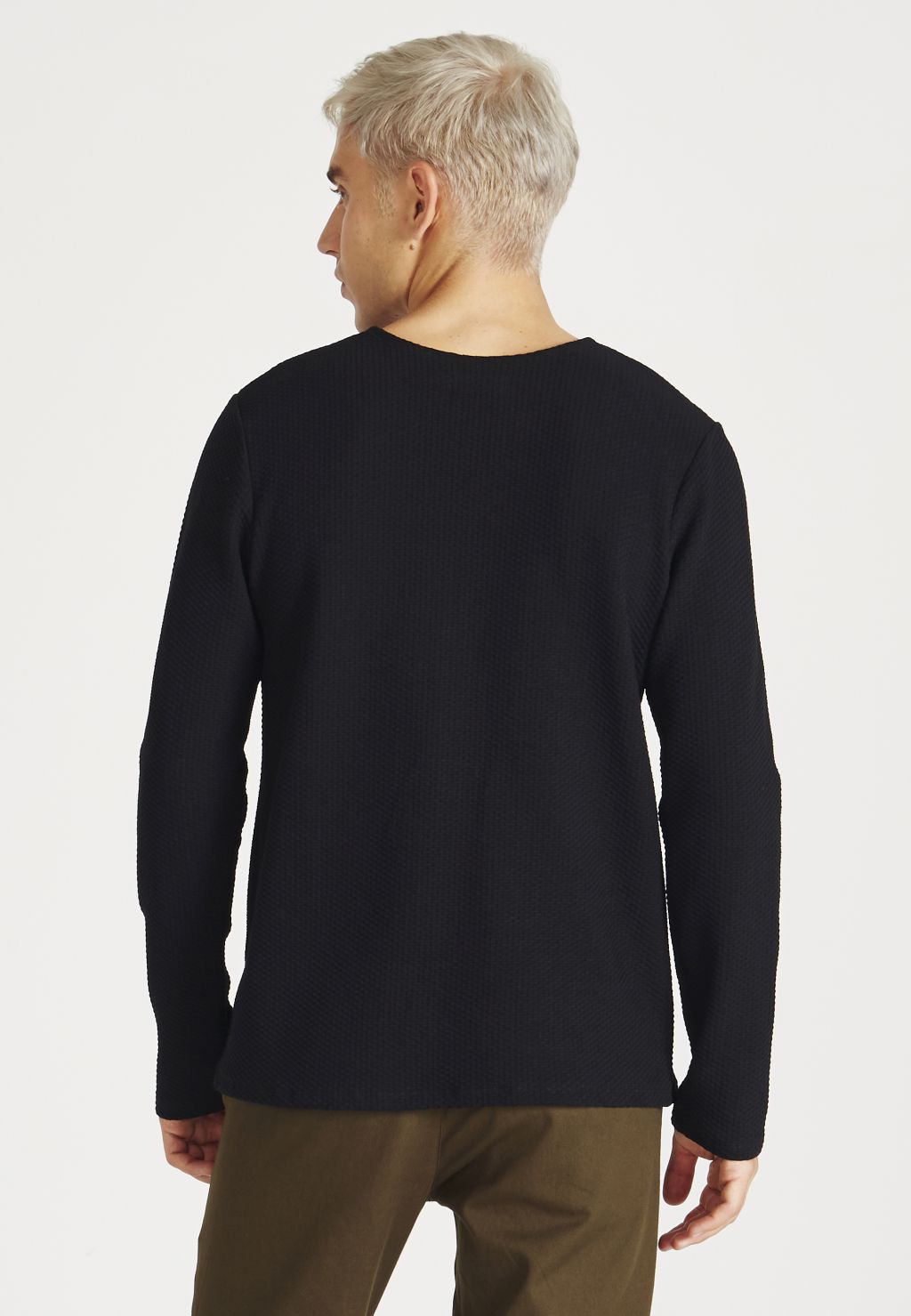 Ian - Sweatshirt aus Bio-Baumwolle - Black (Waffle) XL