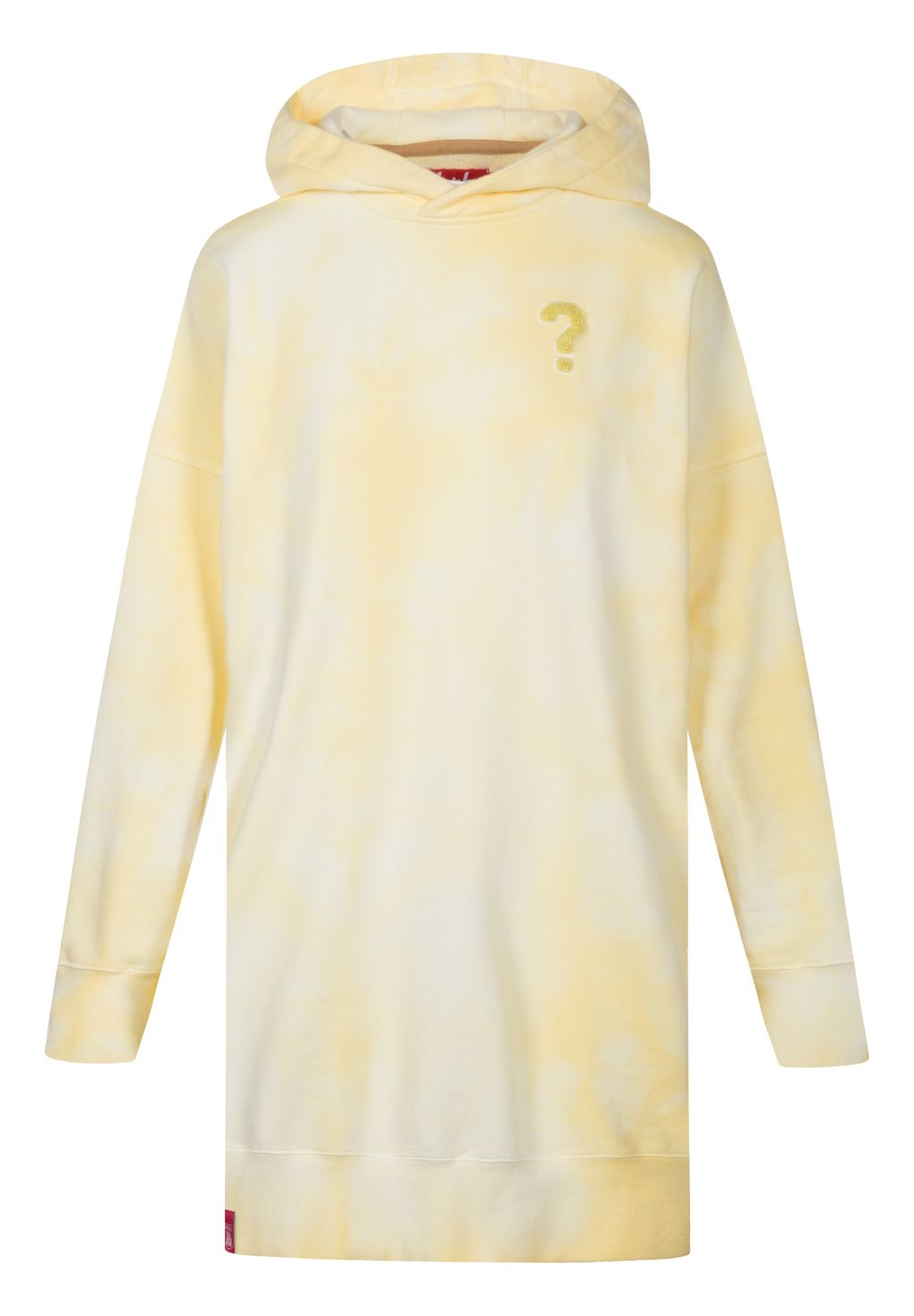 Fragezeichen - Long Hoodie batik pastel yellow XL
