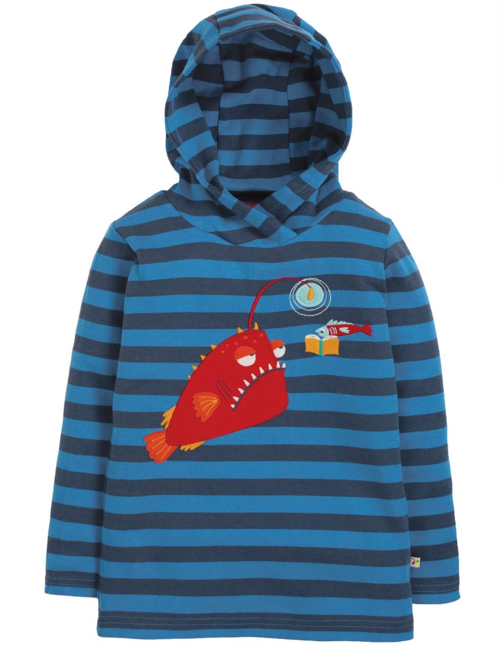 Campfire Hooded Top sail blue stripe/Angler Fish 128/134