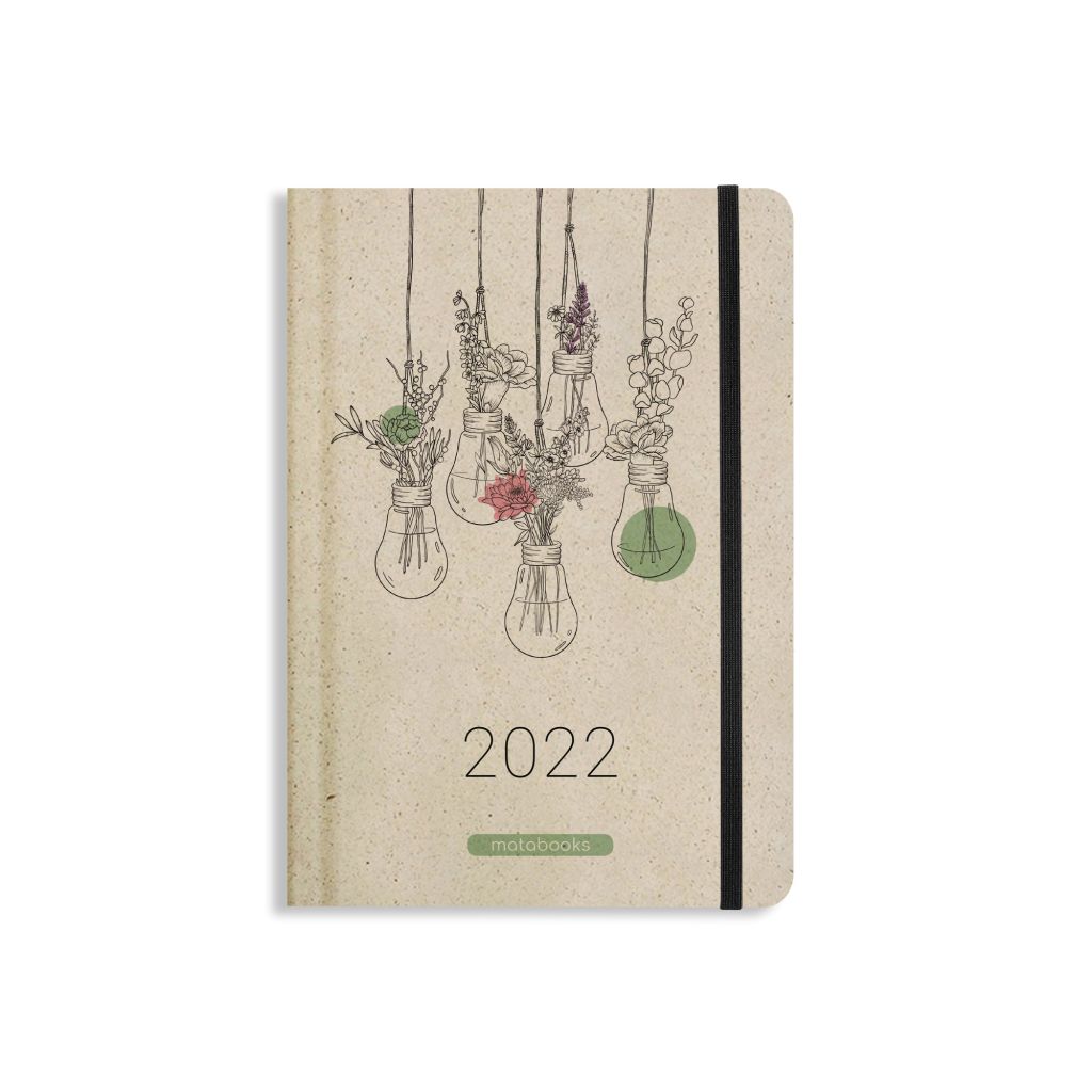Kalender 2022 A5 Samaya aus Graspapier Blooming