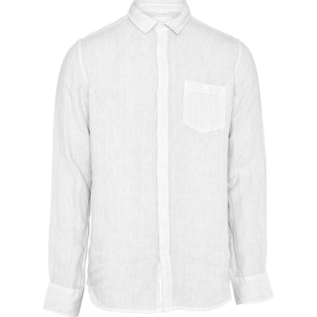 Fabric Dyed Linen Shirt - Vegan Bright White L