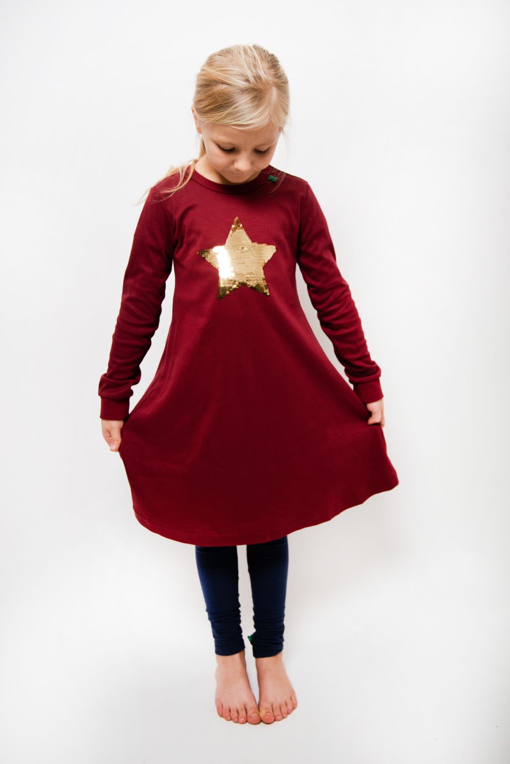 Star Solid Dress Bordeaux 140