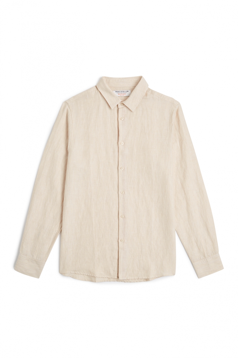 Nico Shirt Linen/Organic Cotton Off White Melange S