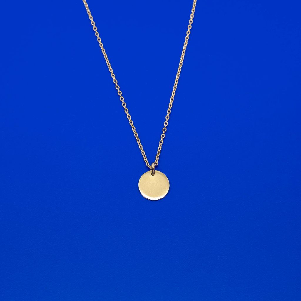 Kette Shiny Disc Necklace Vergoldetes 925er Silber M