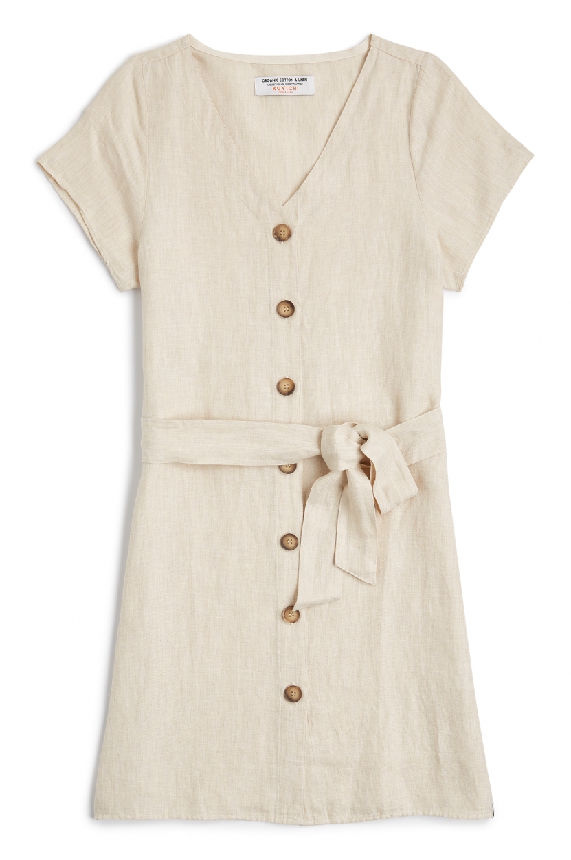 Kleid Ella Dress Linen/Organic Cotton Light Sand Melange M