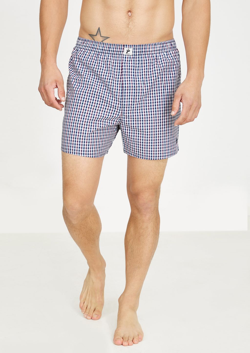 Männer Boxershorts #CHECKED navy/red/white S
