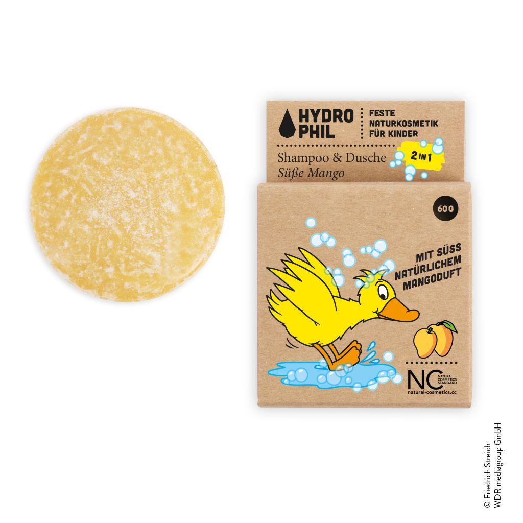Festes 2in1 Shampoo & Dusche Für Kids Mit Der Ente Süße Mango 60g
