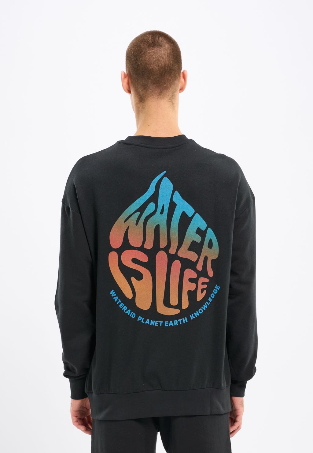 Wateraid - Water Is Life - Crew Neck With Chest And Back Print