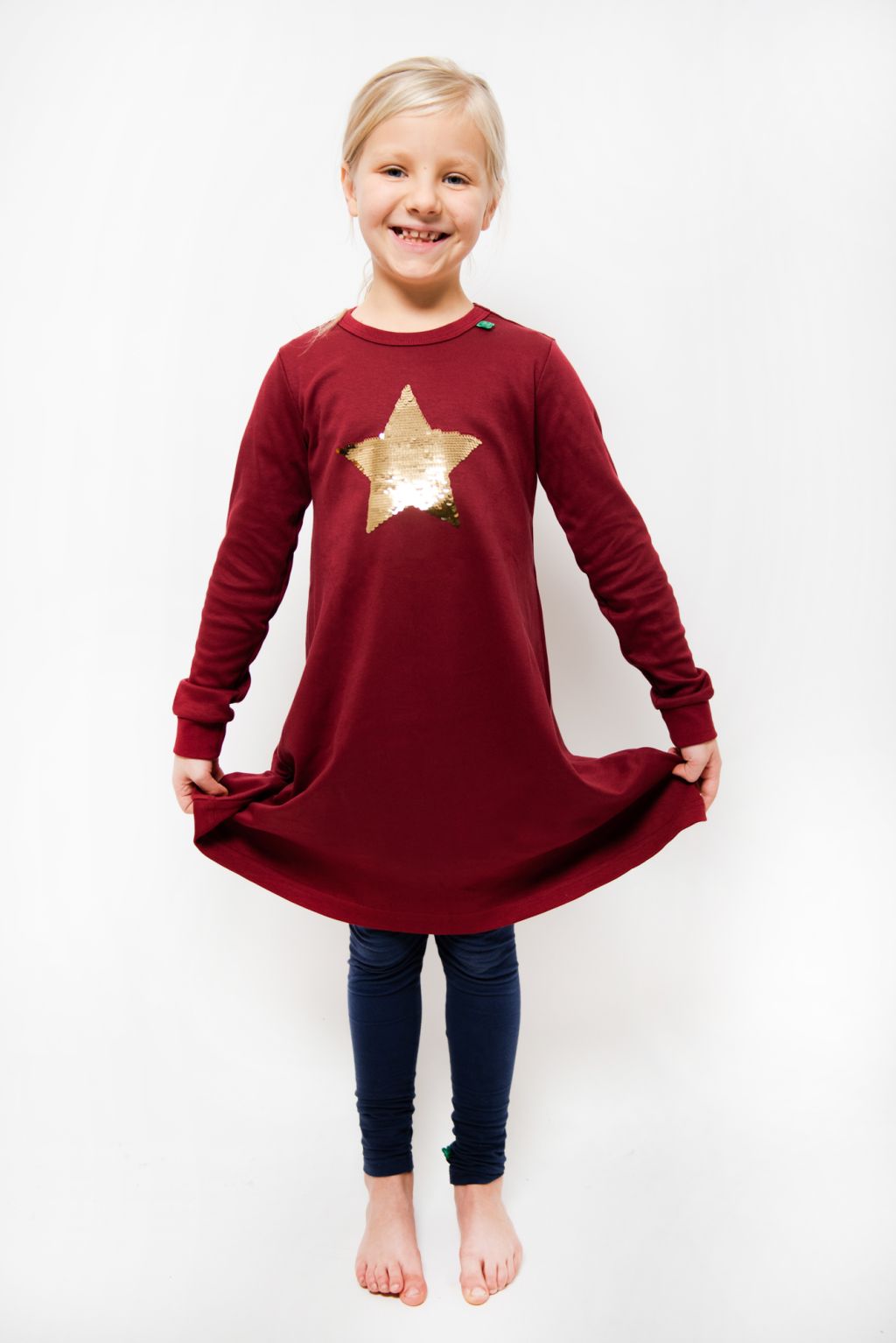 Star Solid Dress Bordeaux 128