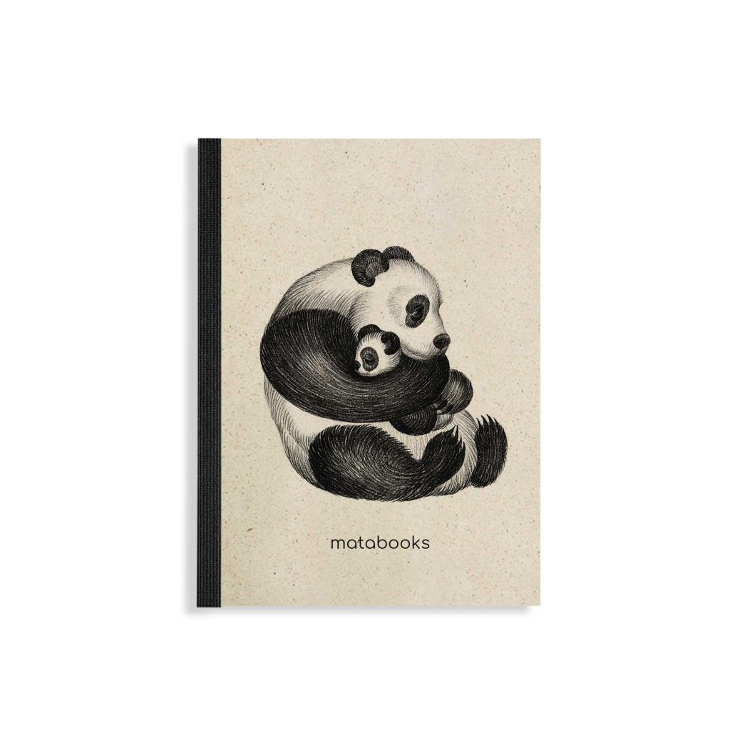 Notizbuch A6 Dahara aus Graspapier Panda