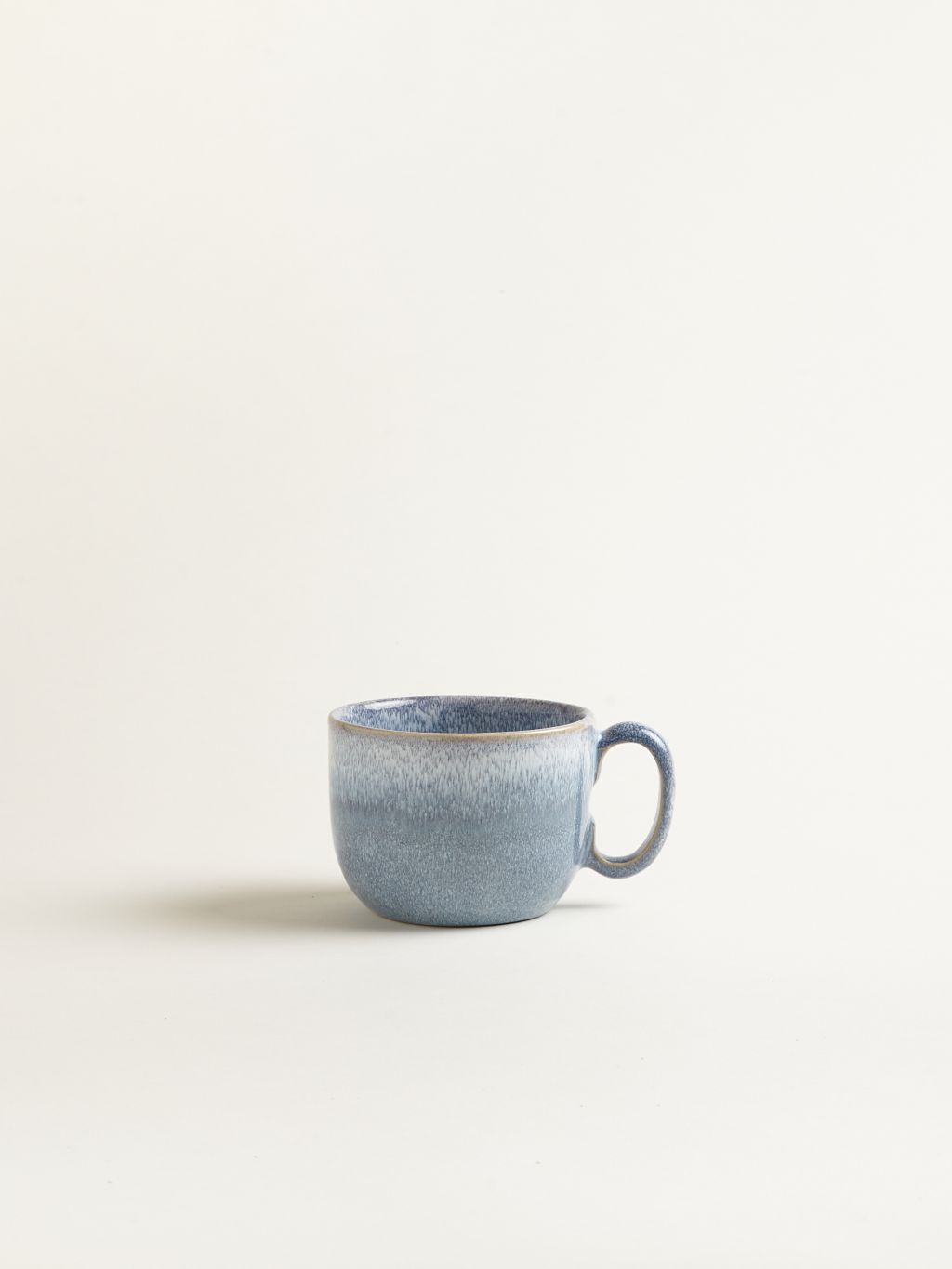 Handgefertigte Große Tasse aus Keramik 450ml graublau
