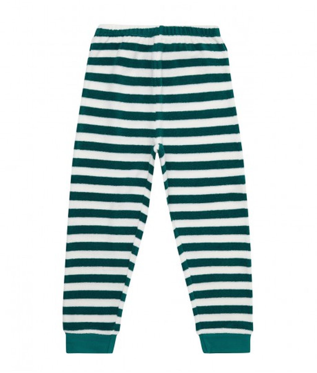 Long John Retro Terry Pyjama Teal Stripes+Bear Applique 98