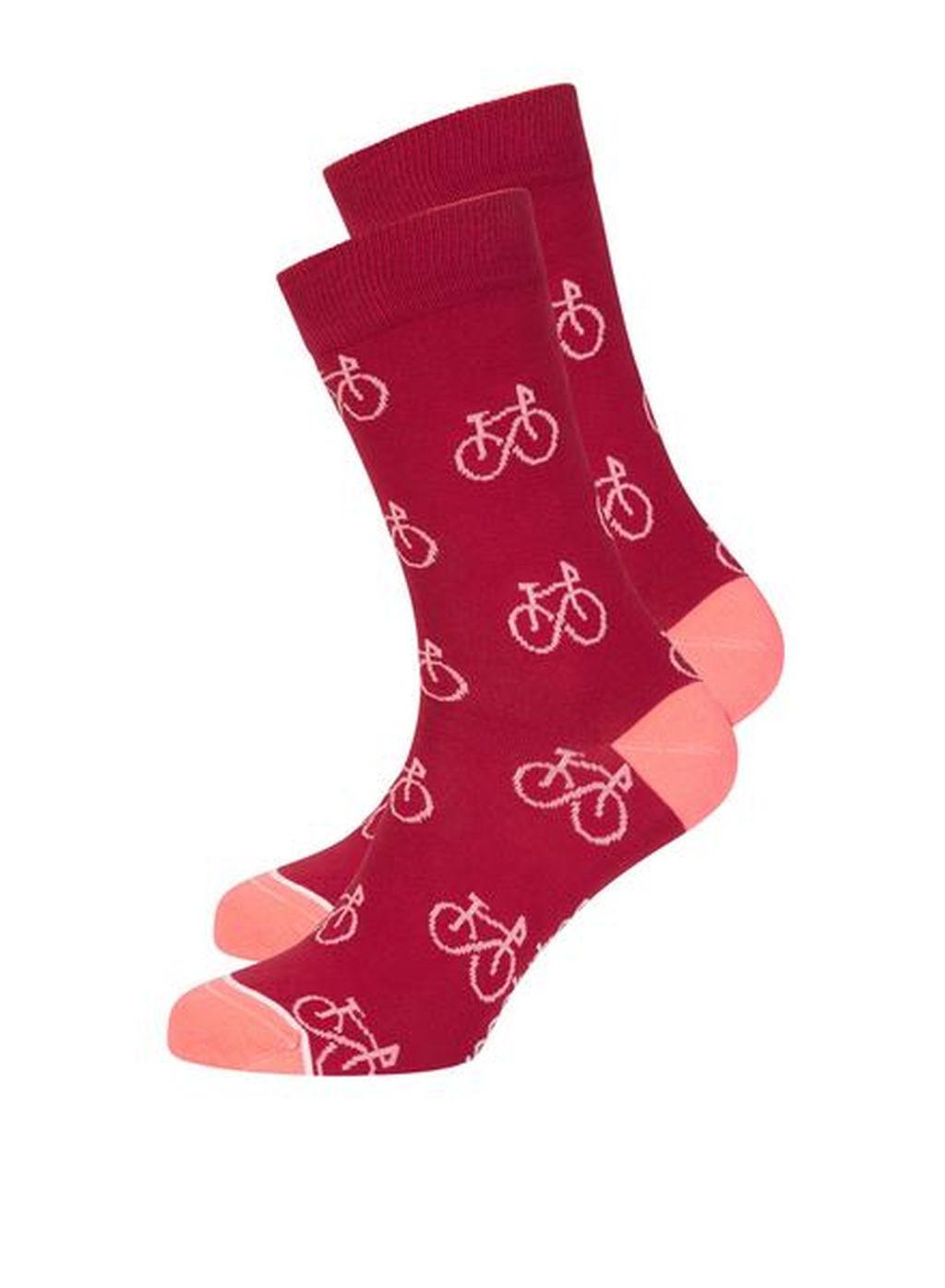 Basic Socks #BIKE dark red/coral 35-38