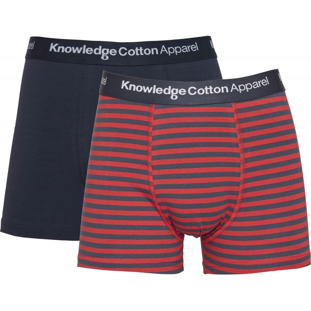 Maple 2-Pack Striped Underwear - Gots/Vegan Pompeain Red