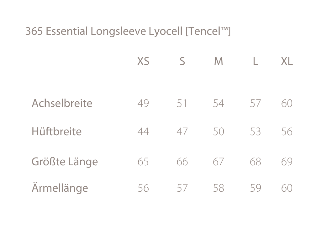 365 Essential Longsleeve TENCEL® Ladies grey XL