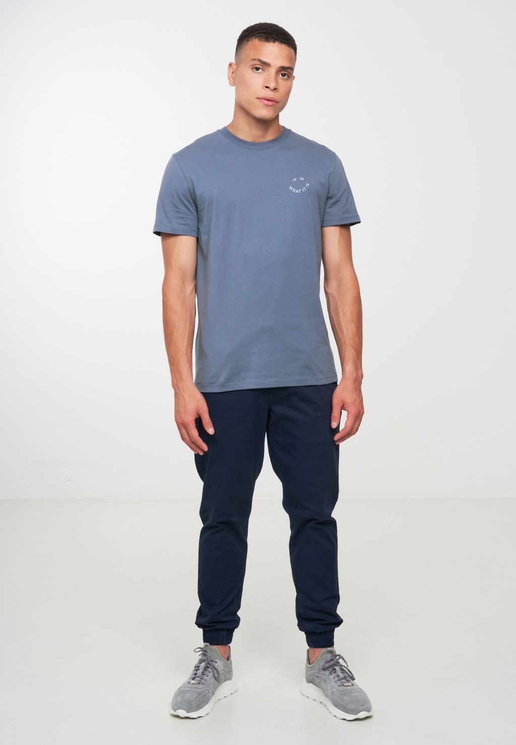 T-Shirt Agave Smiley - Bio-Baumwolle Denim Blue S