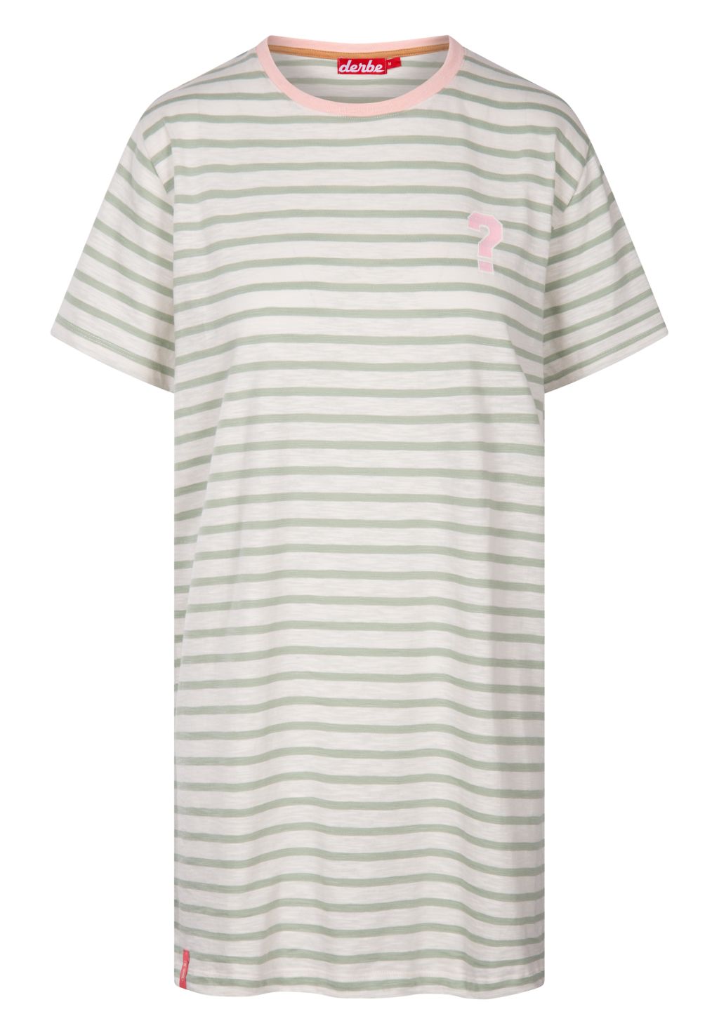 Fragezeichen - T-Shirt-Kleid Striped Slit Green