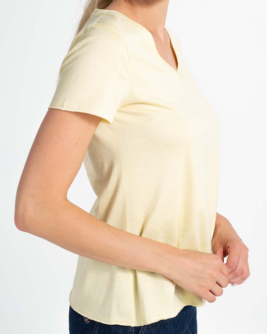 V-Neck Shirt - Bio-Baumwolle Vanille S