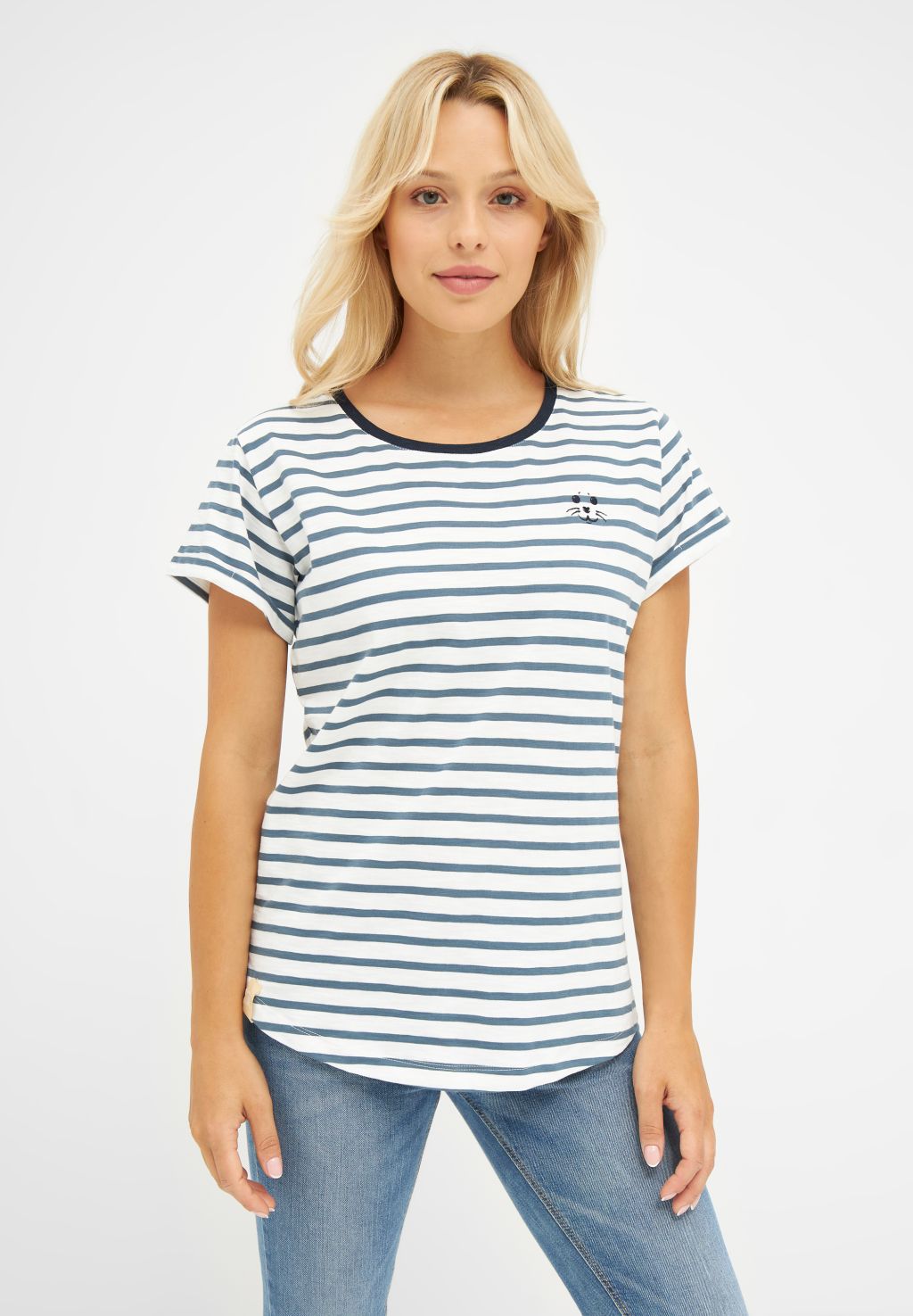 T-Shirt Robbenschnute Striped Orion Blue XS