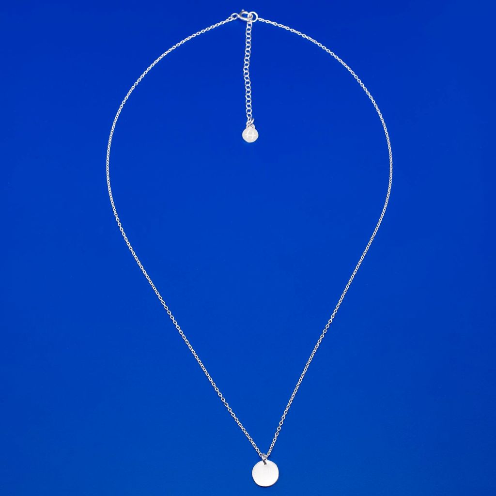 Kette Shiny Disc Necklace Recyceltes 925er Silber M