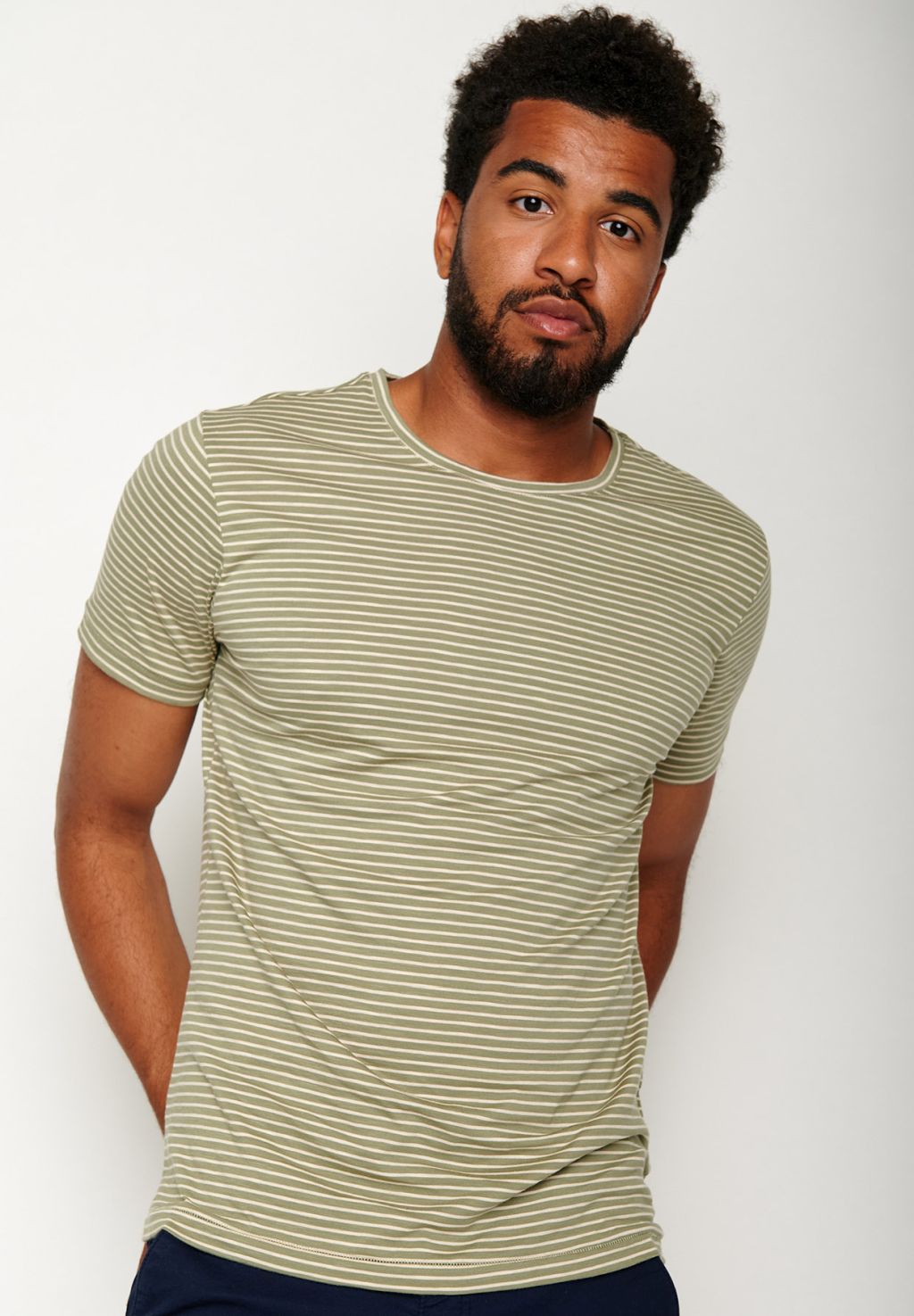 Spice Striped Shirt Gots Sea Green M
