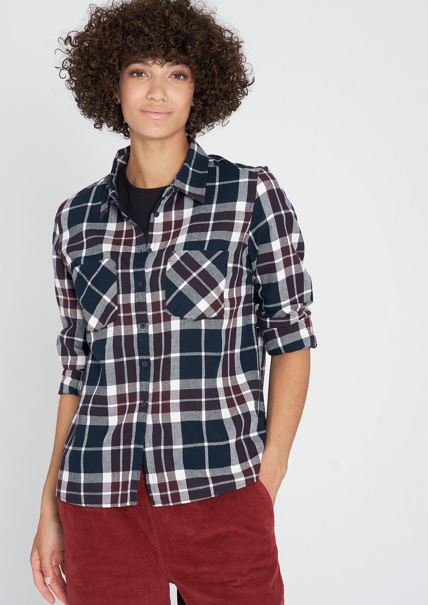 Frauen Flanell Shirt #CHECKED red checked XS
