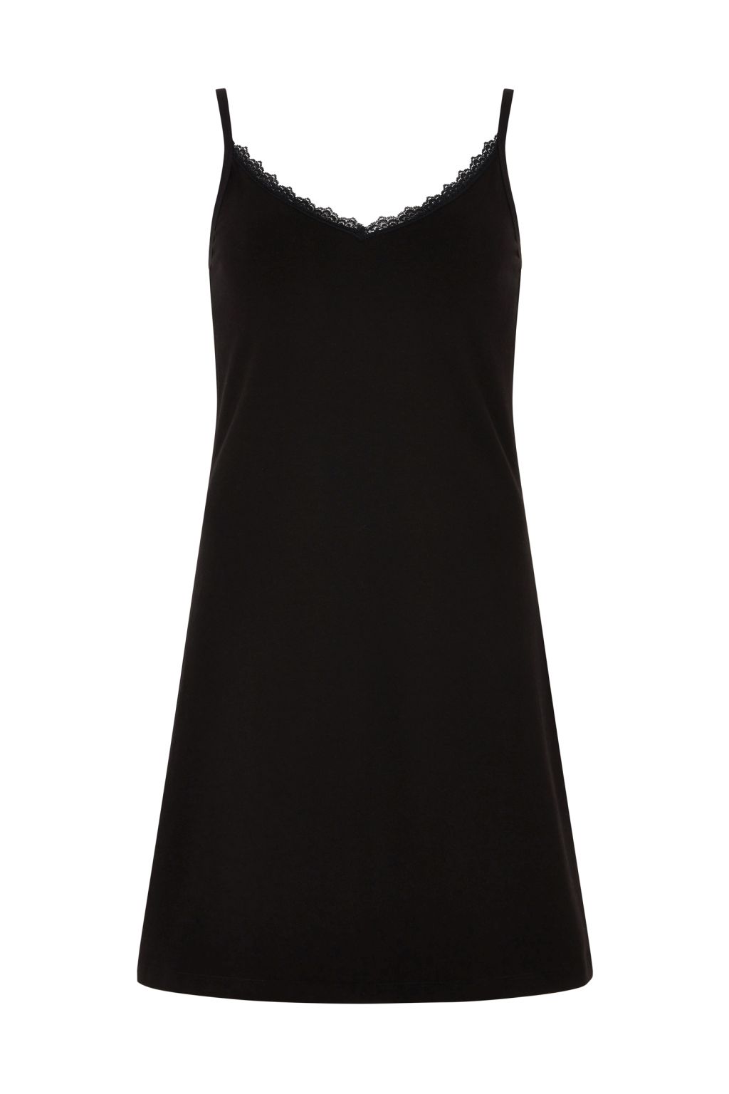 Lace Trim Slip-In Dress - Gots - Black 12