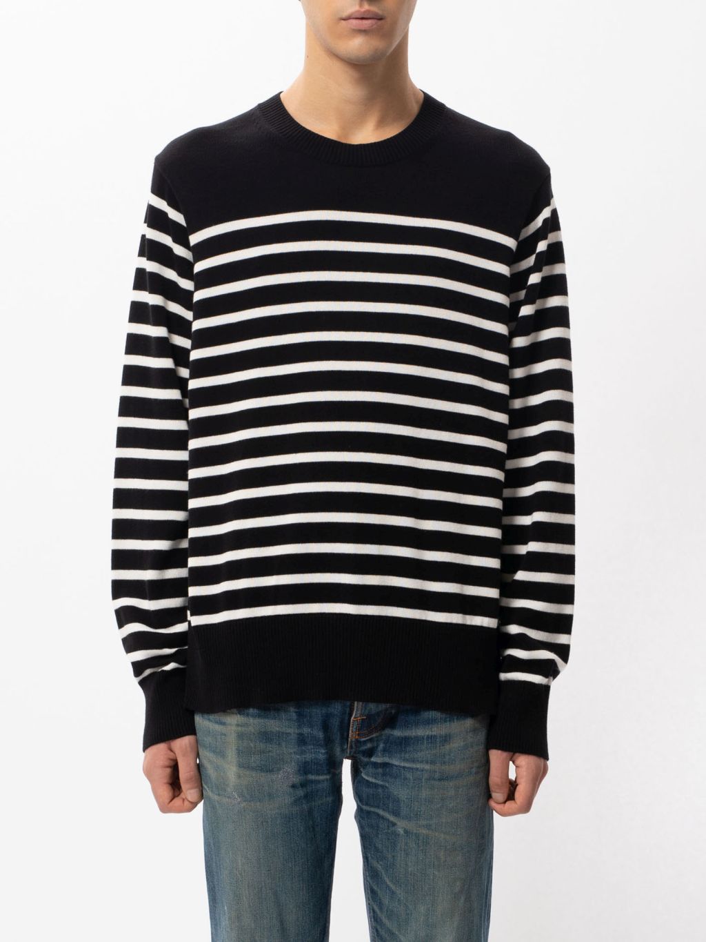 Hampus Striped Sweater Black/White