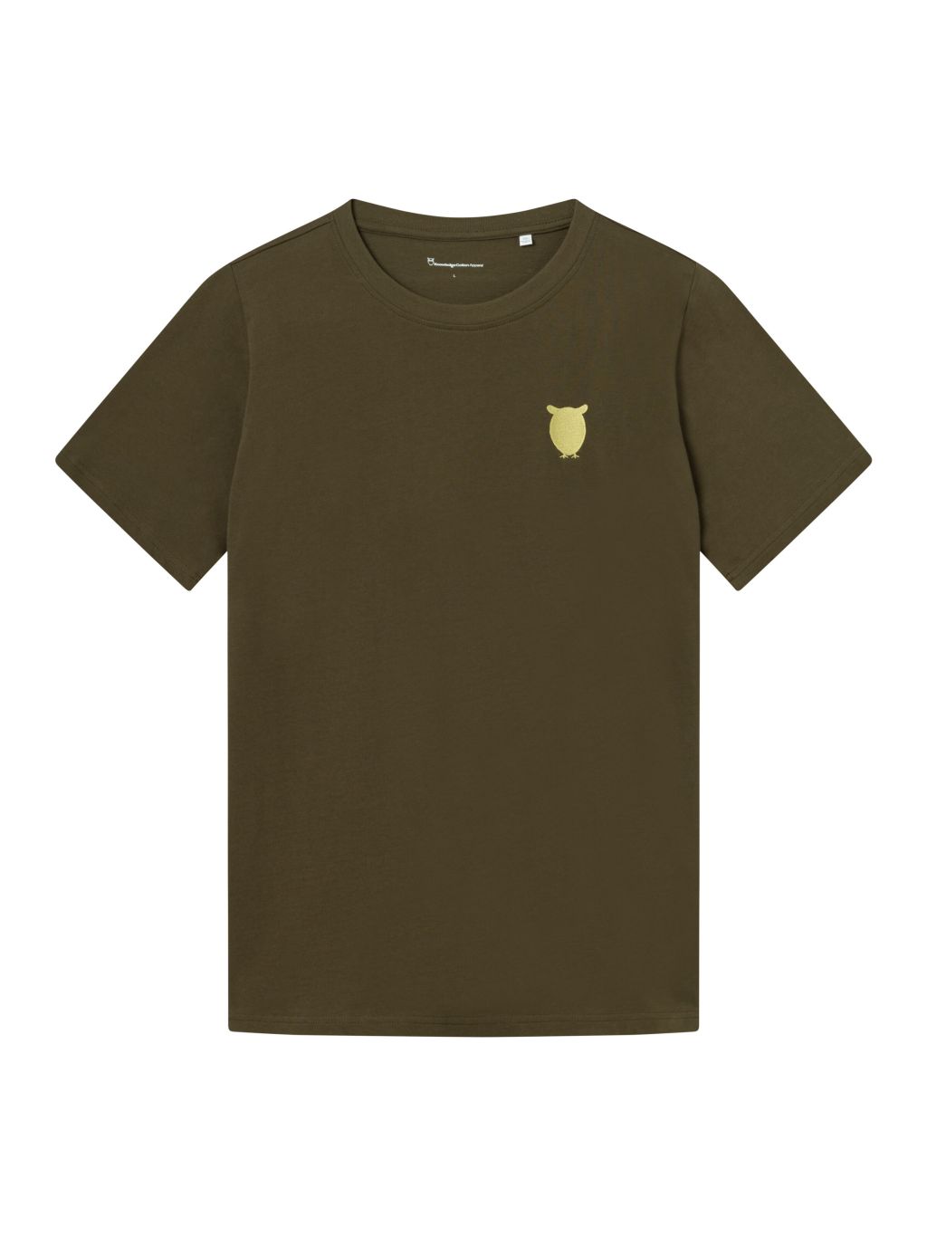 Regular Fit Owl Chest Embroidery Dark Olive S