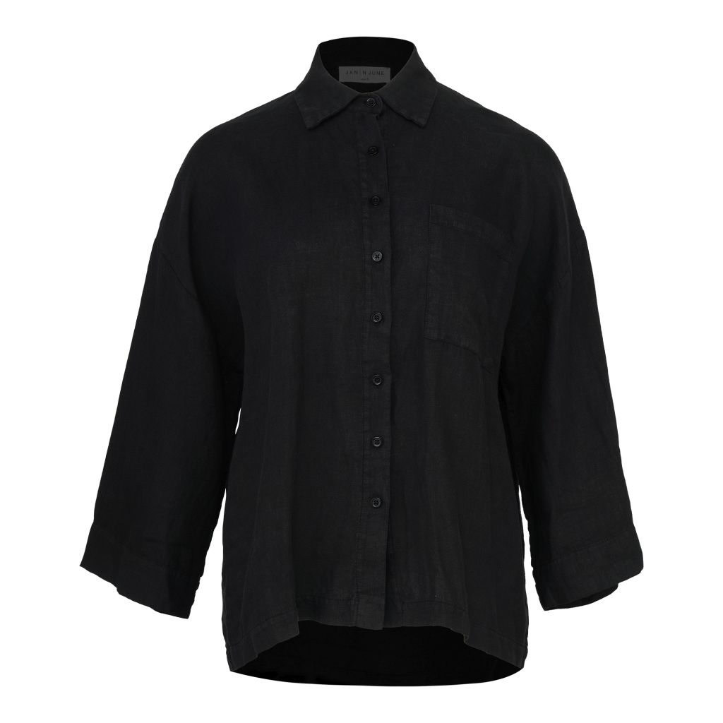 Mons Linen Shirt Black XS