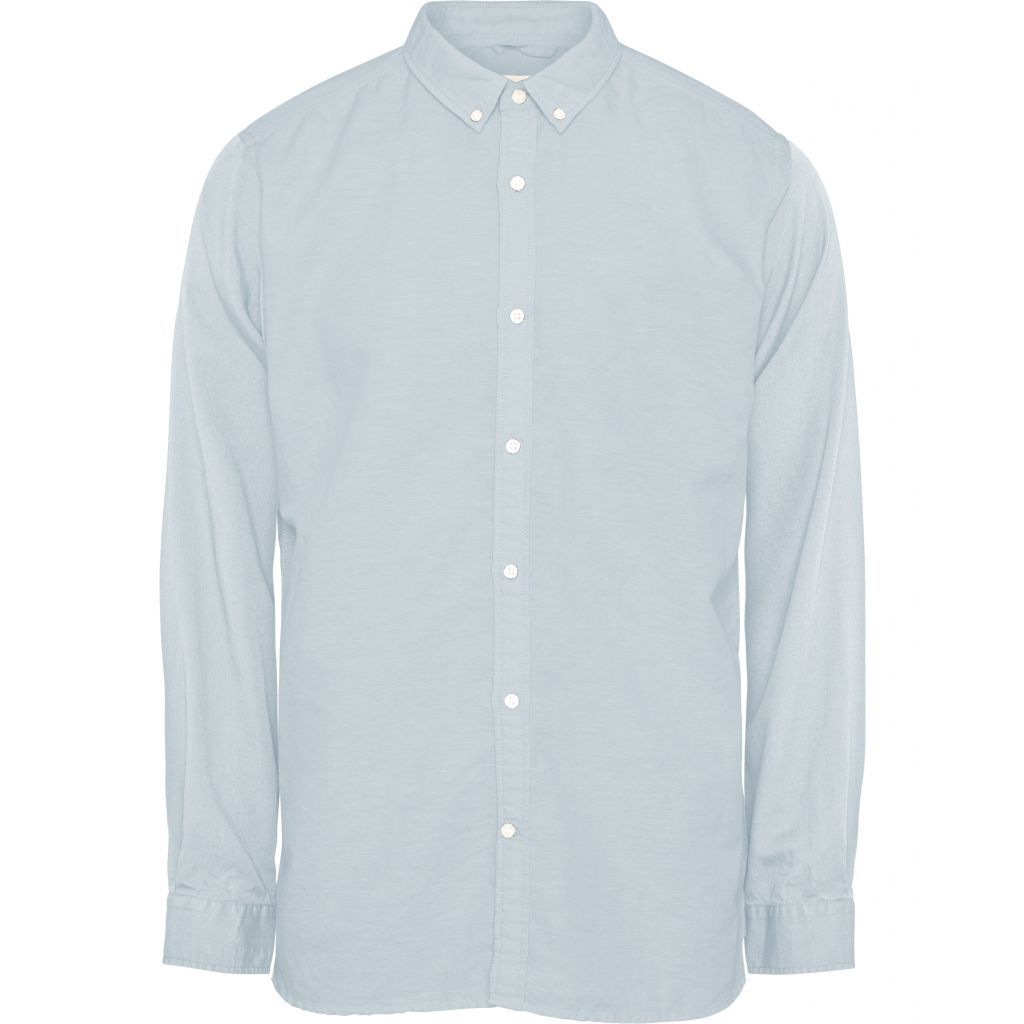Cotton linen long sleeved shirt - GOTS/vegan skyway M