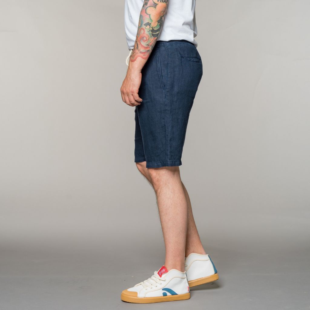 Fv-Max:Im Linen Bermuda - Relaxed Fit Navy 30