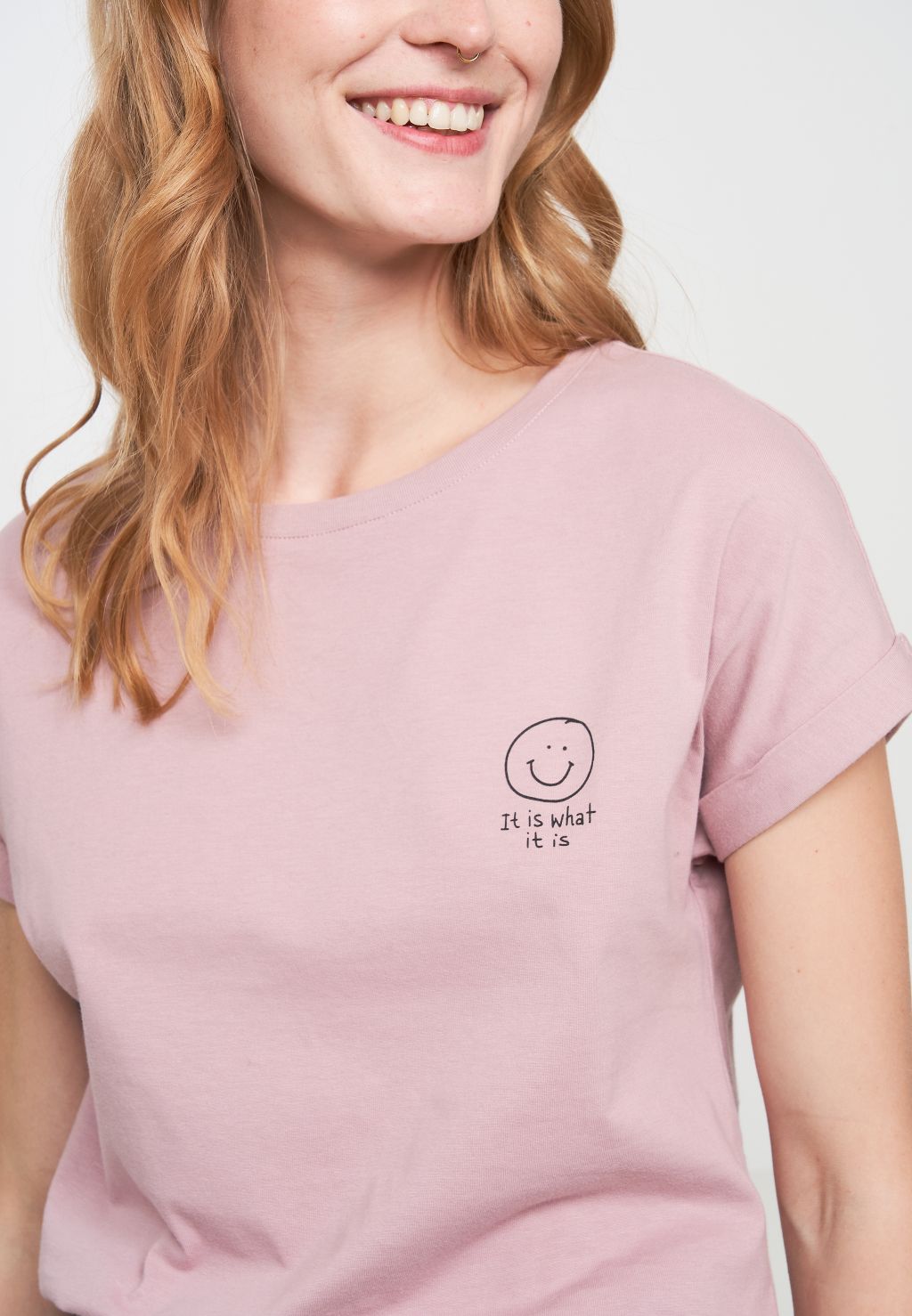 Frauen T-Shirt Cayenne Smiley - Bio-Baumwolle Woodrose
