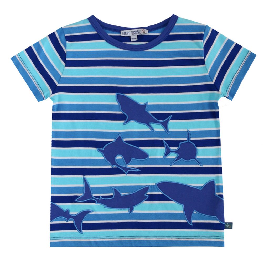 Streifen Shirt Haie Aqua-Navy 110/116