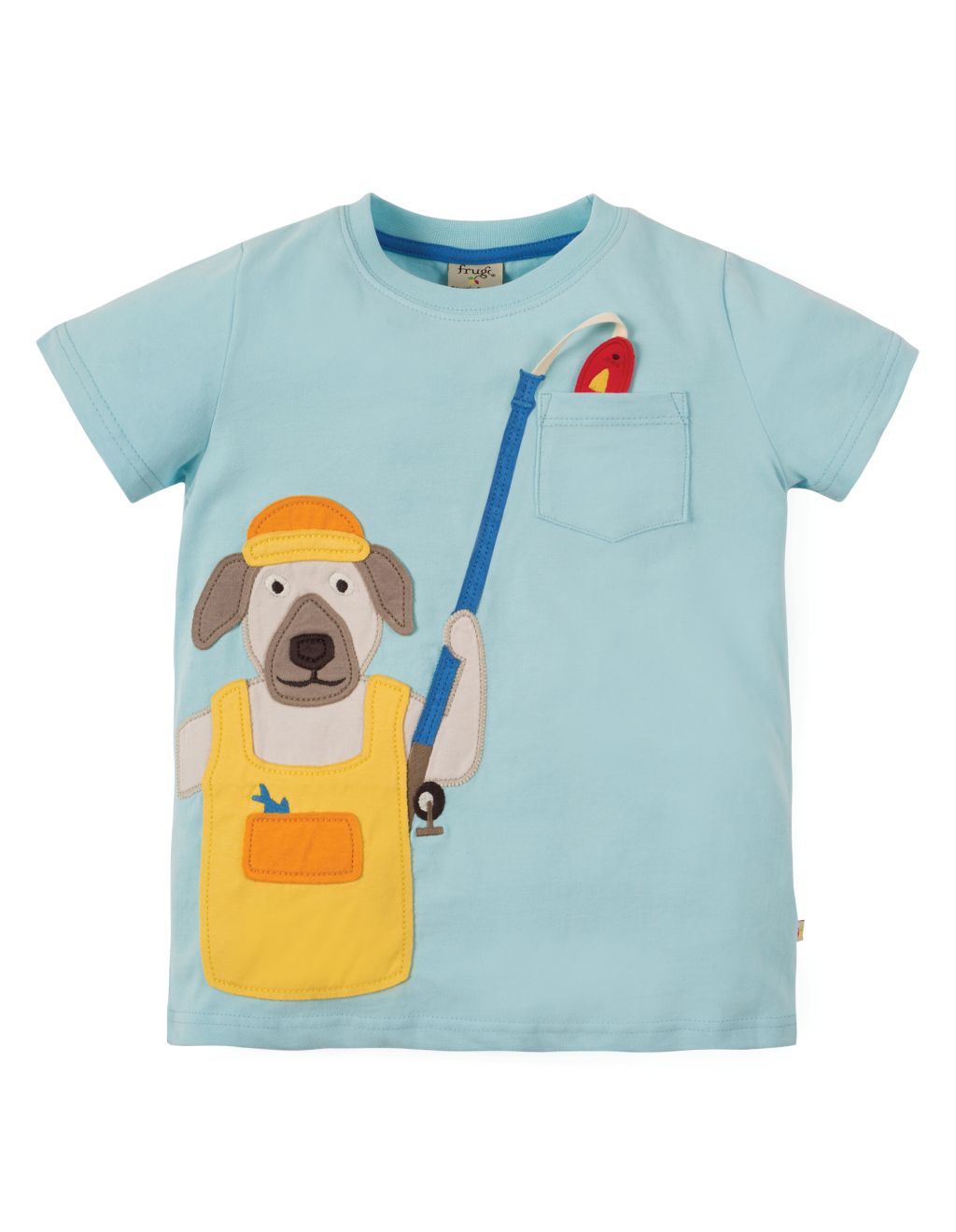 Pete Pocket T-Shirt Tidal Blue Fishing Dog 92/98