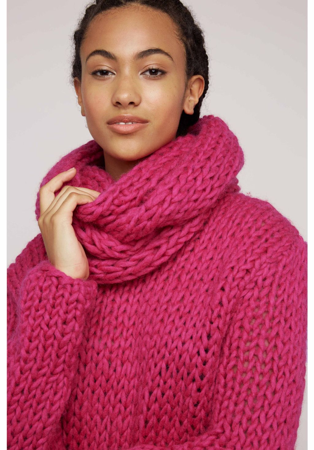 Chunky Knit Snood Pink