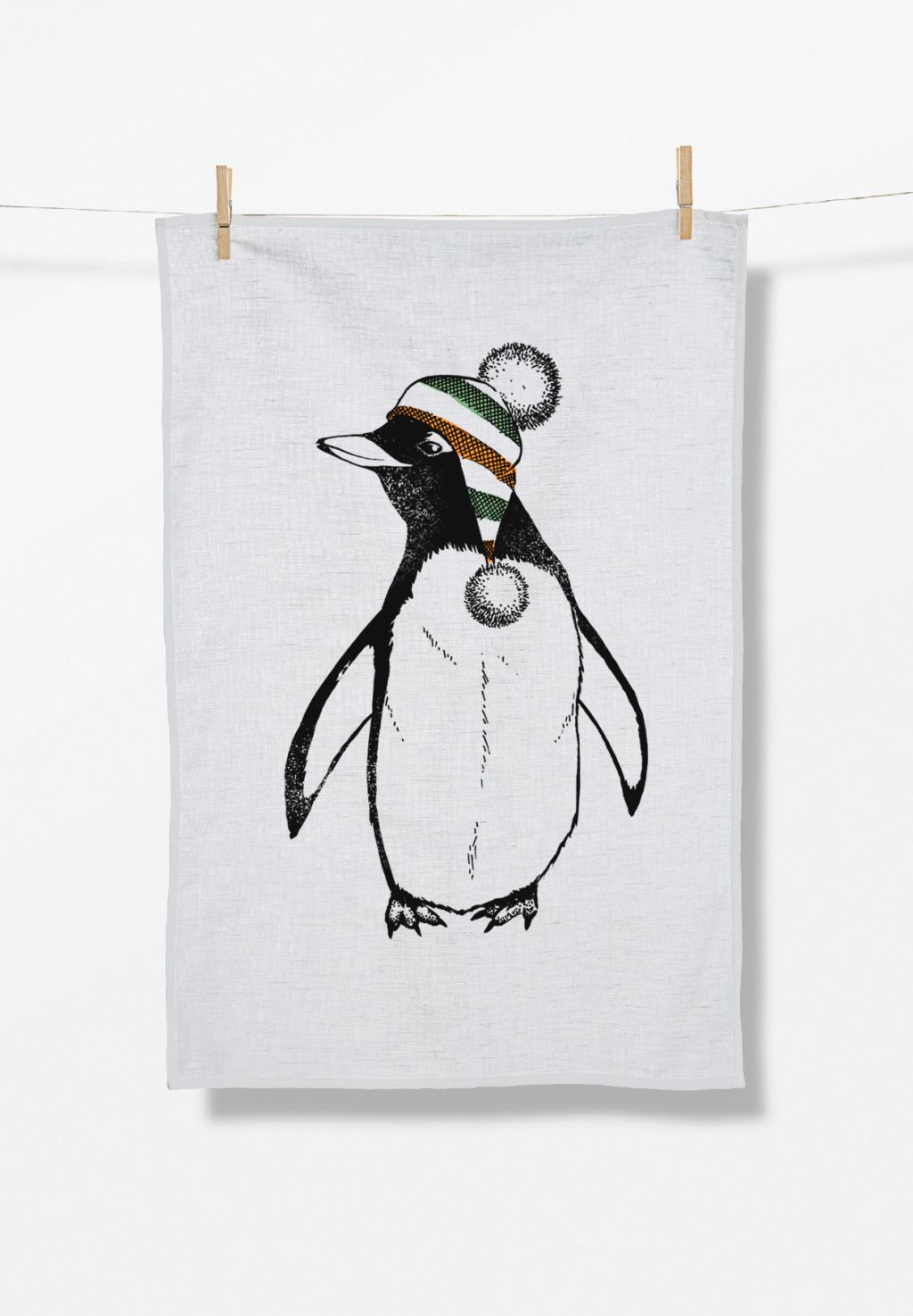 Animal Penguin Cap (Tea Towel/GOTS) | White