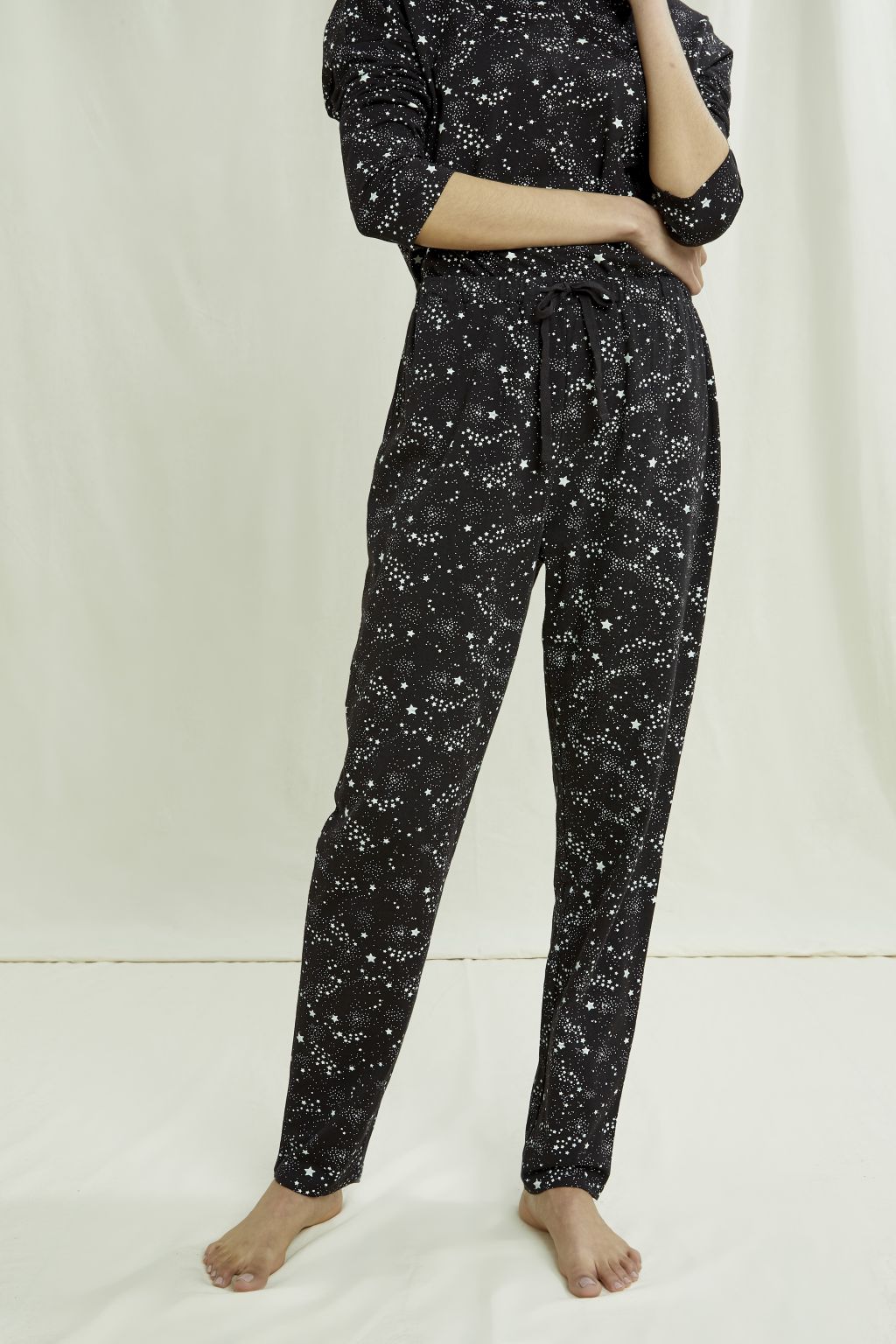 Stars Pyjama Trousers Black/Eco-White 8