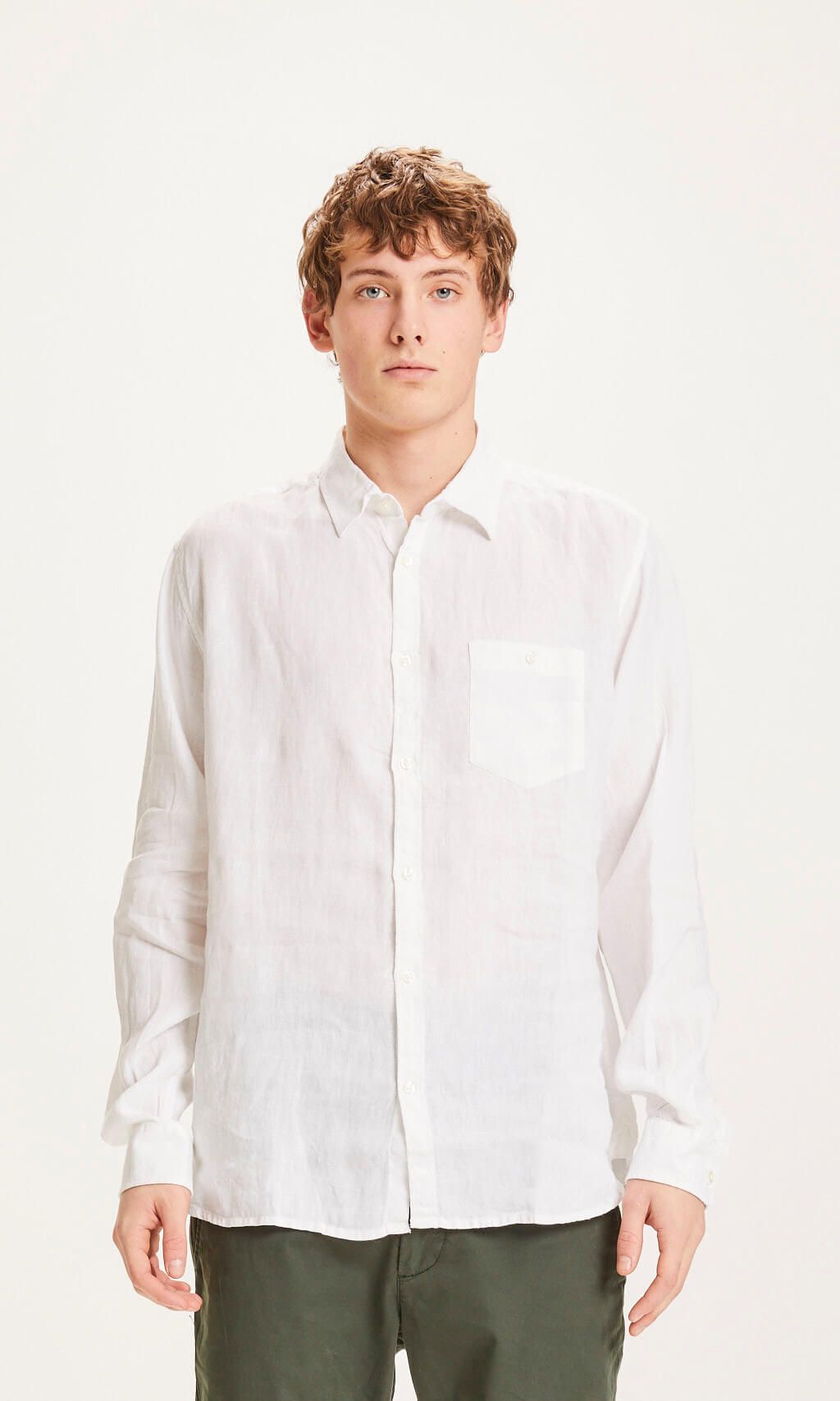 LARCH LS linen shirt - Vegan bright white S
