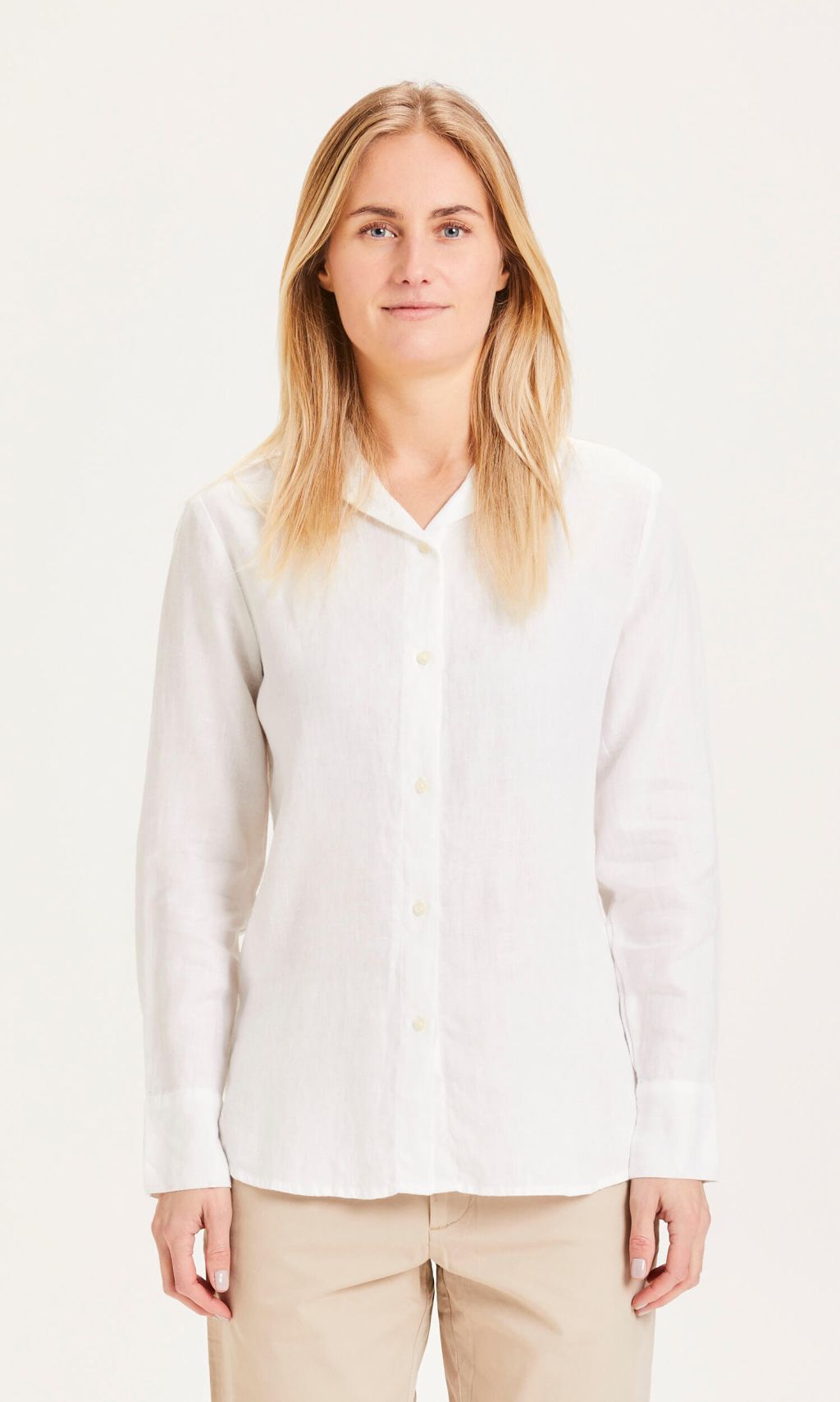SAGE classic reg linen shirt - Vegan bright white XS