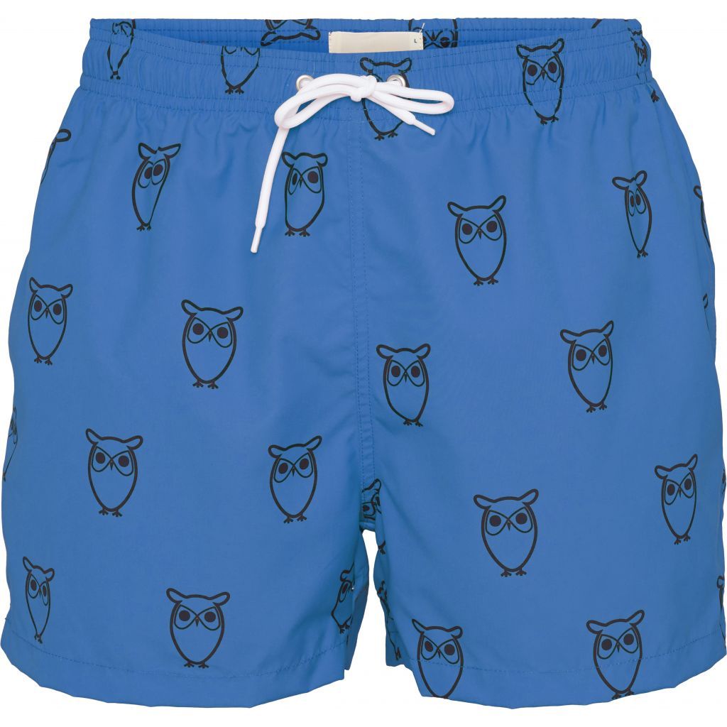 Swim Shorts W/ Owl Print - GRS/vegan olympia blue M