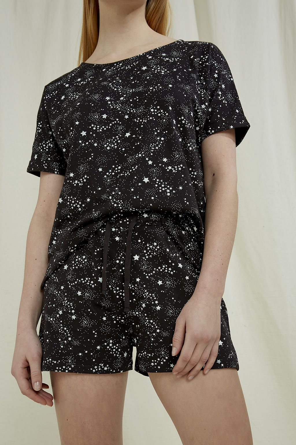 Stars Pyjama Shorts Black 10