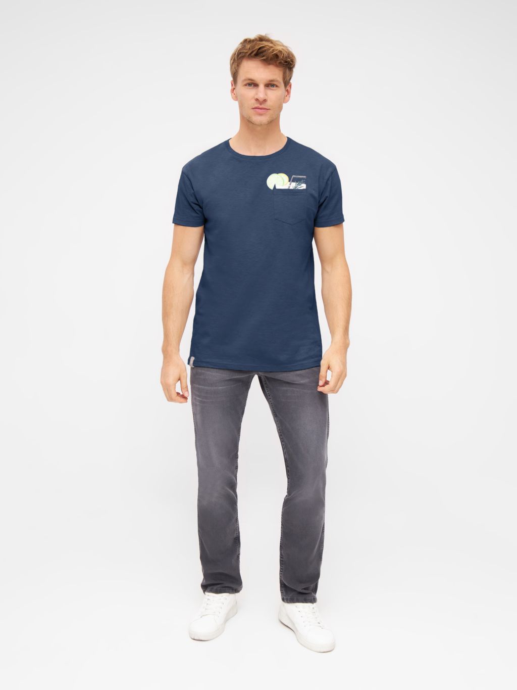 T-Shirt Taschencocktail Navy S