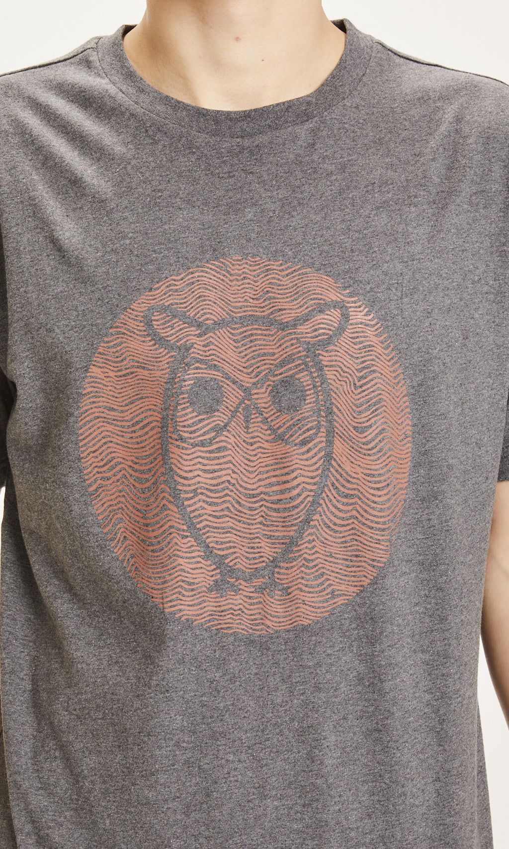 ALDER Big Owl Linend Tee - GOTS/Vegan dark grey melange S
