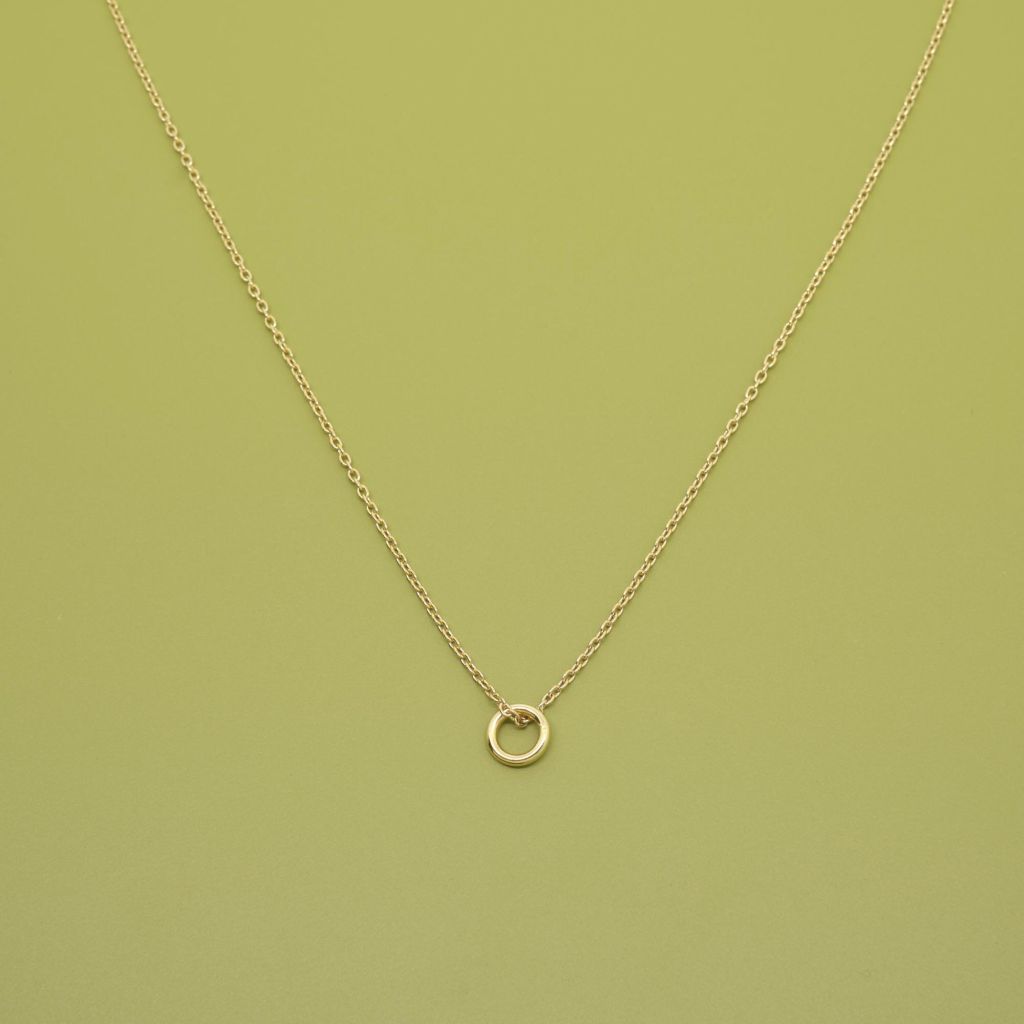 Kette Small Circle Necklace Vergoldetes 925er Silber