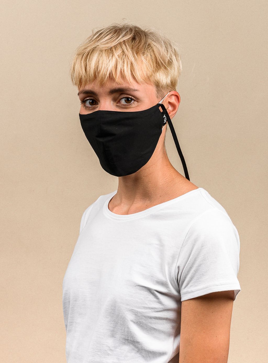Behelfs-Mund-Nasen-Maske - Schadstofffrei, Unisex, Gots Zertifiziert - Black