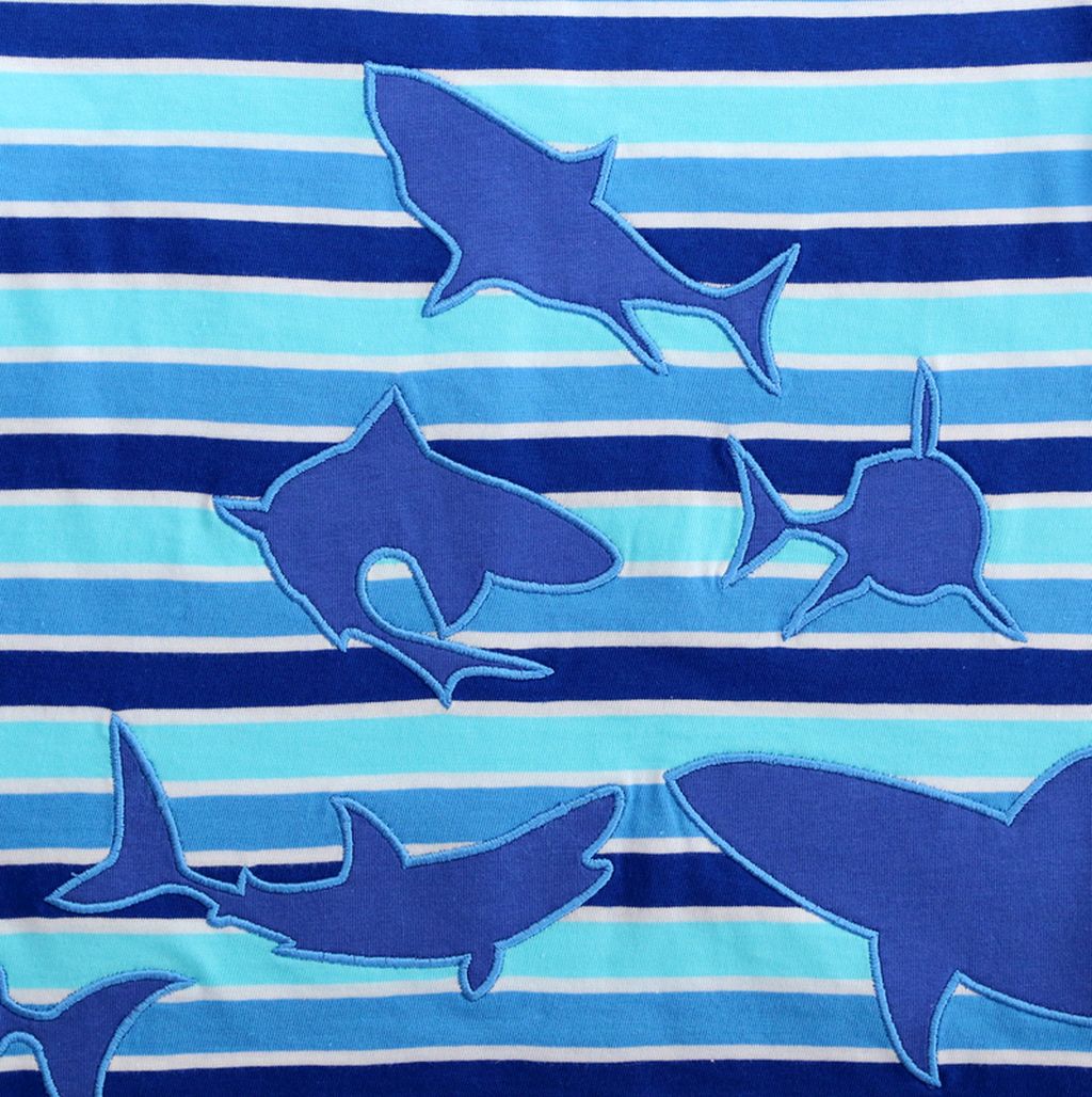 Streifen Shirt Haie Aqua-Navy 86/92