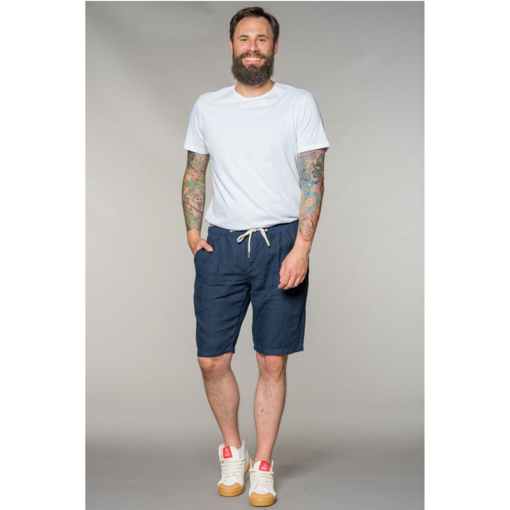 Fv-Max:Im Linen Bermuda - Relaxed Fit Navy 34